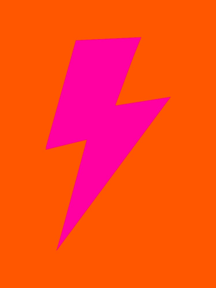 Lightning Bolt Hot Pink on Orange