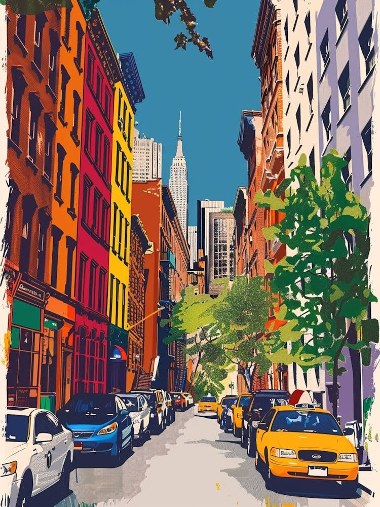 Tribeca New York Colourful Silkscreen Illustration 2