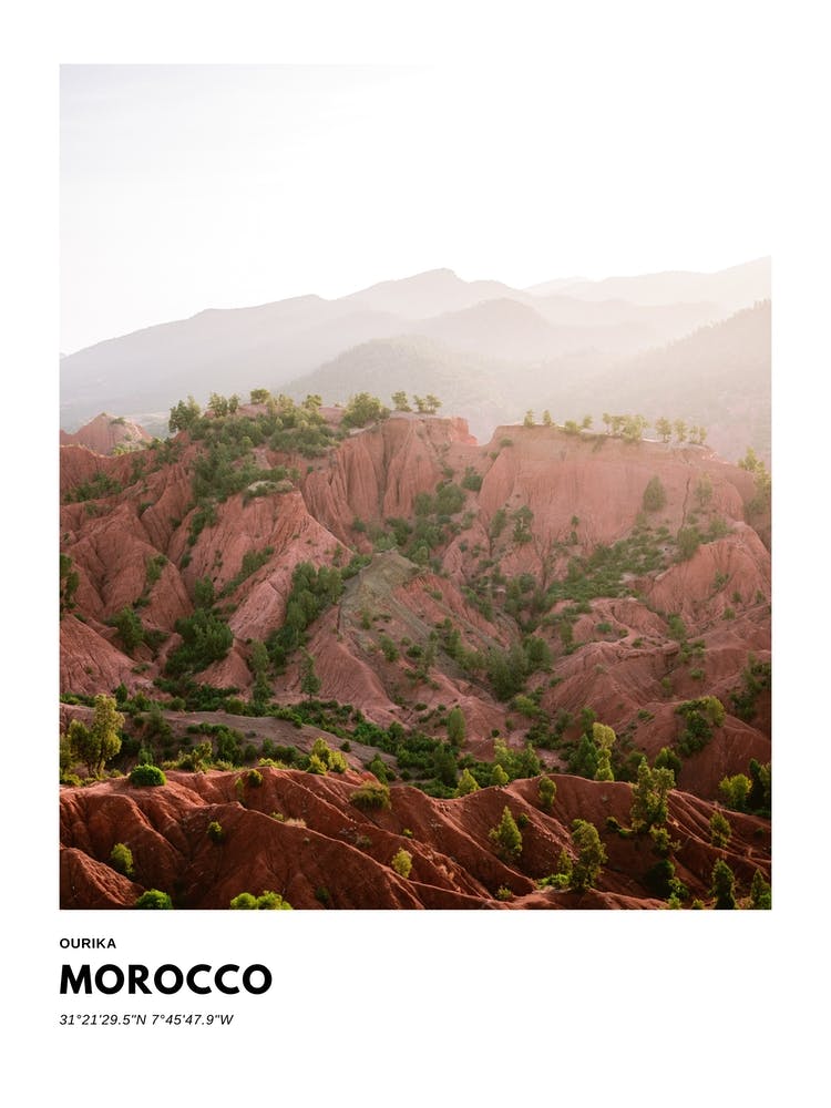Coordinates Poster Ourika Morocco
