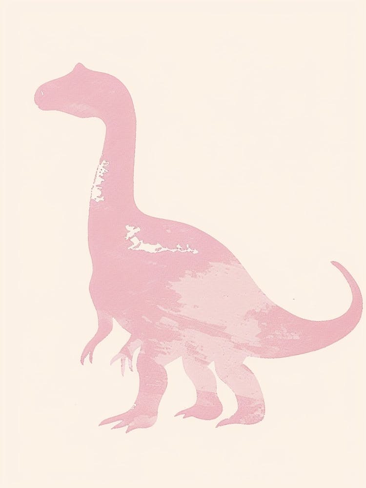 Pastel Pink Dinosaur Silhouette 3