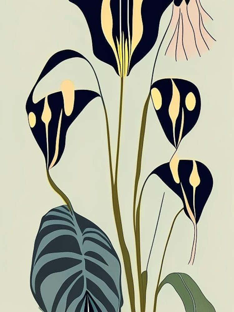 Jack In The Pulpit Wildflower Modern Muted Colours 1
