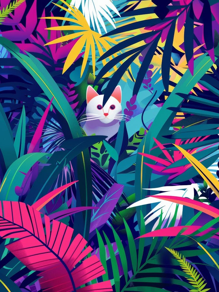 Tropical Cat In The Jungle