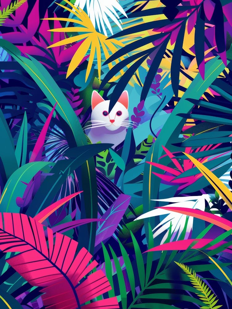 Tropical Cat In The Jungle