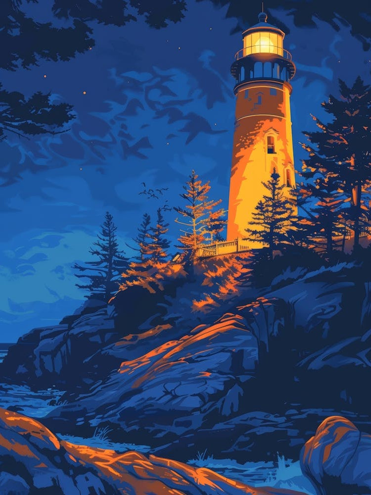 Lighthouse At Night 13