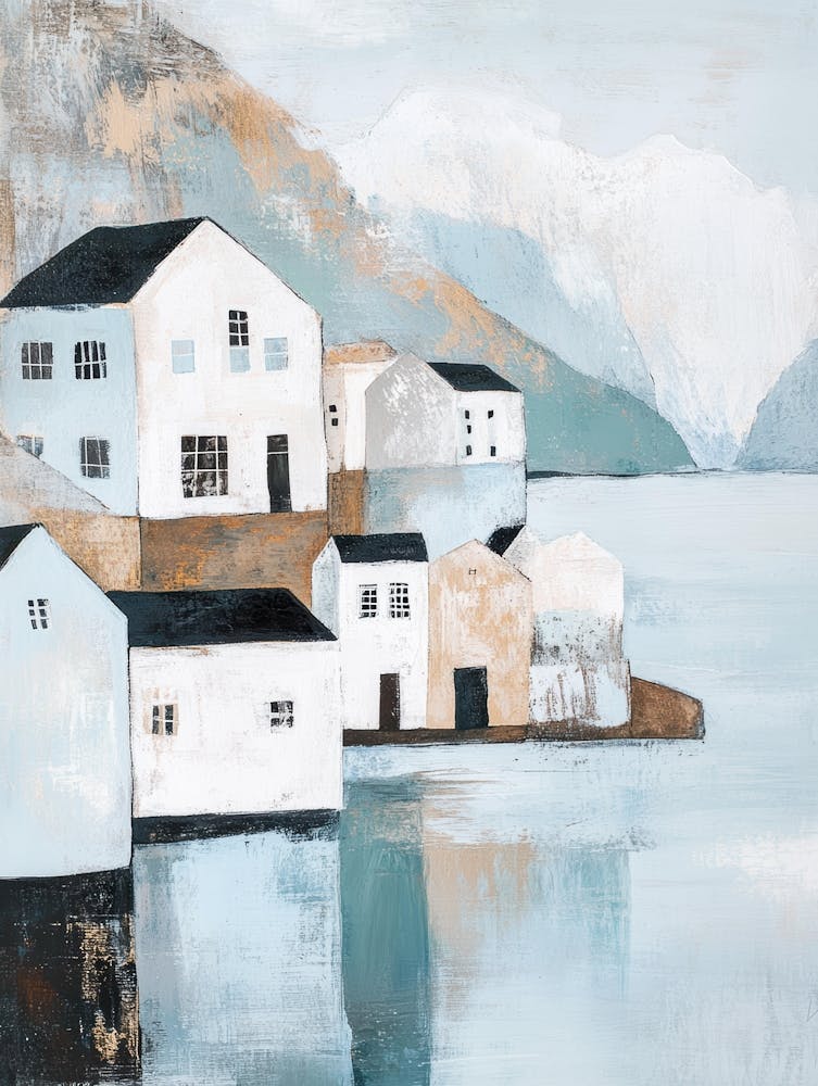 Houses By The Water Canvas Print