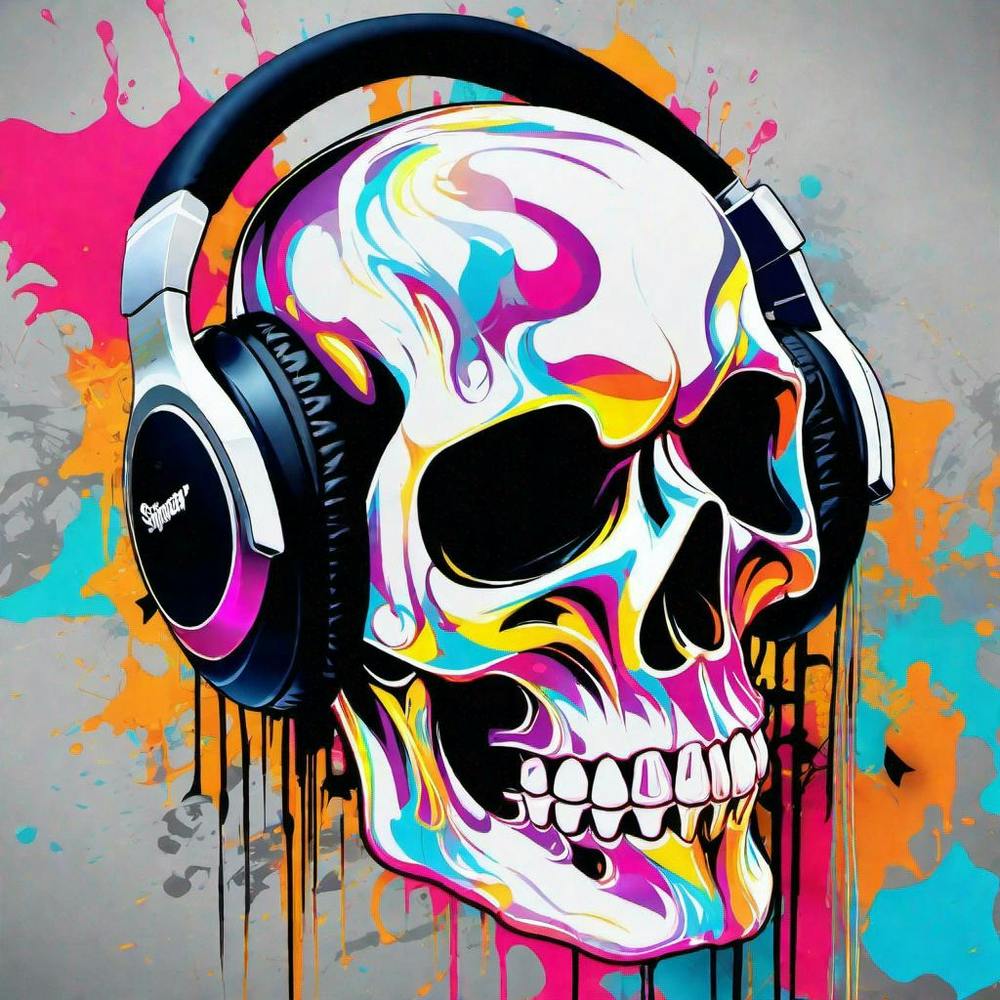 Skull With Headphones 26