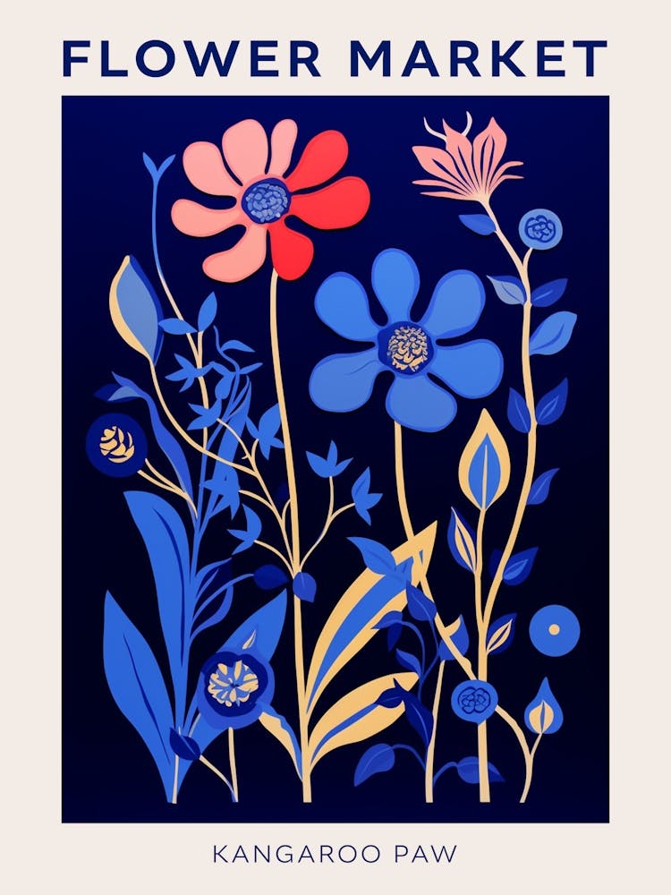 Blue Flower Market Poster Kangaroo Paw 4