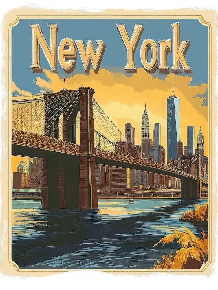 Aihrgdesign A Mid Century Modern Travel Poster For New York 1