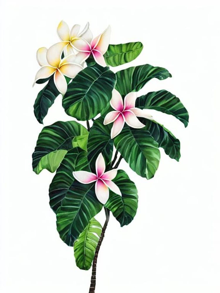 Plumeria Care (Plumeria Rubra) Watercolor
