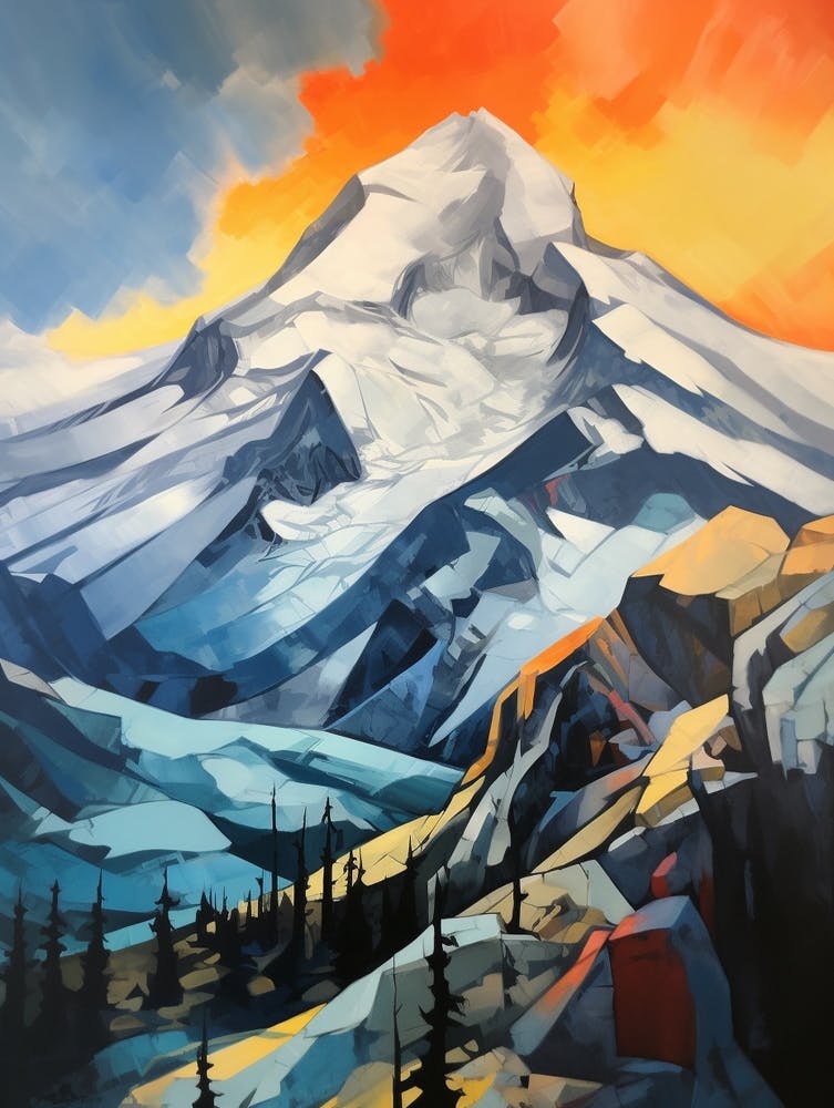 Mount Rainier Usa 6 Mountain Painting