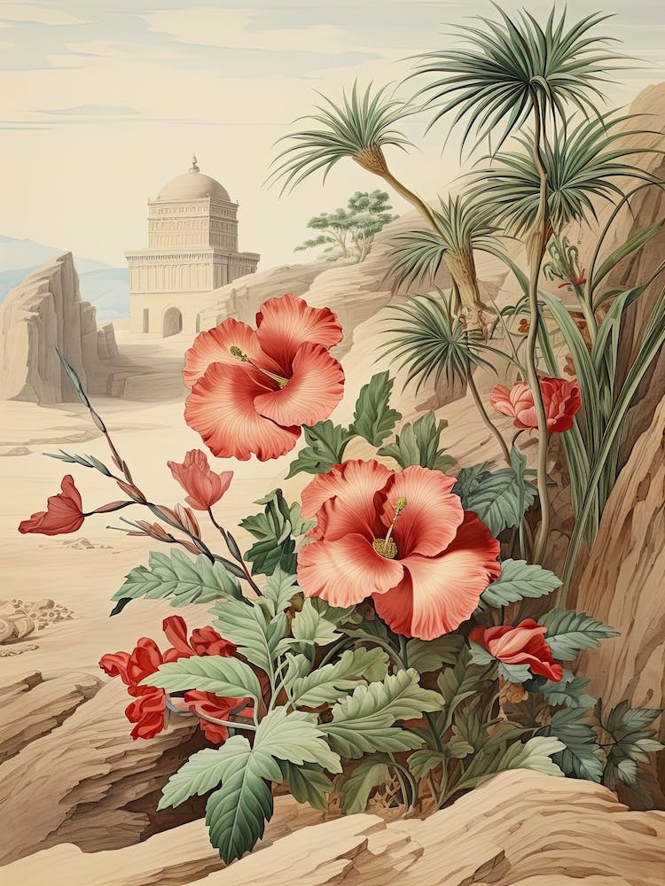 Chinese Hibiscus Flower Victorian Style 3