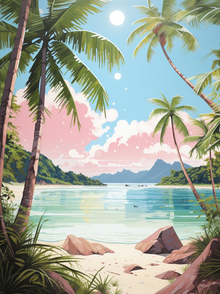 Une Peinture sur Toile de Anse Source D Argent, Seychelles 3
