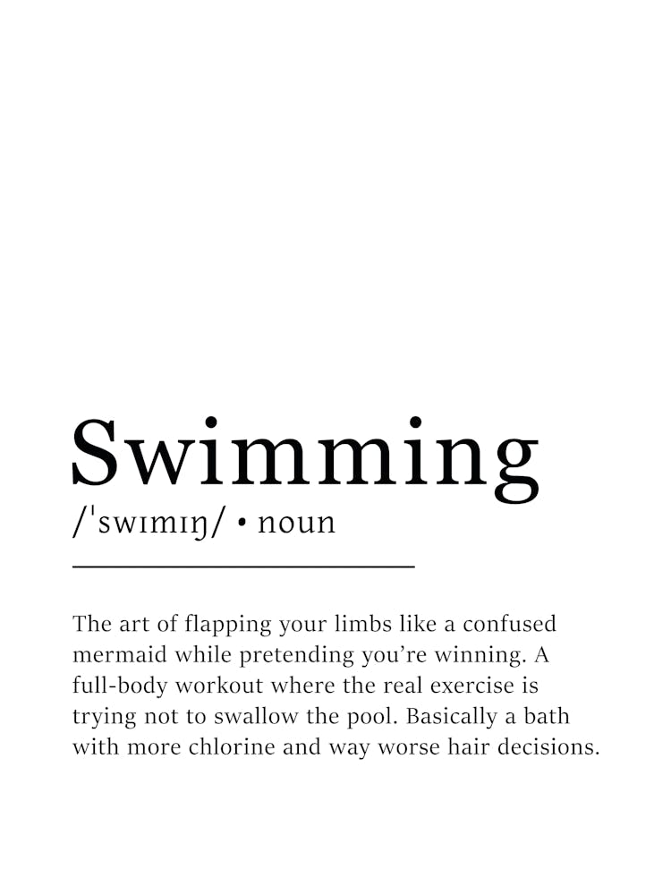 Swimming Definition Poster - Dictionary