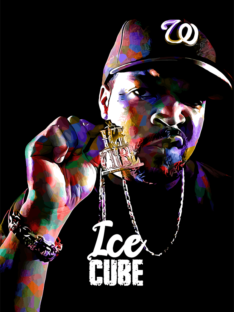 Ice Cube American Rapper in Colorful