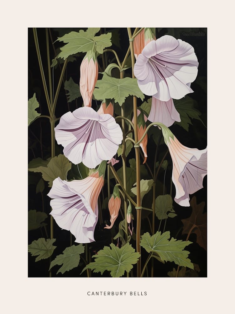 Illustration florale Campanules 1 Affiche