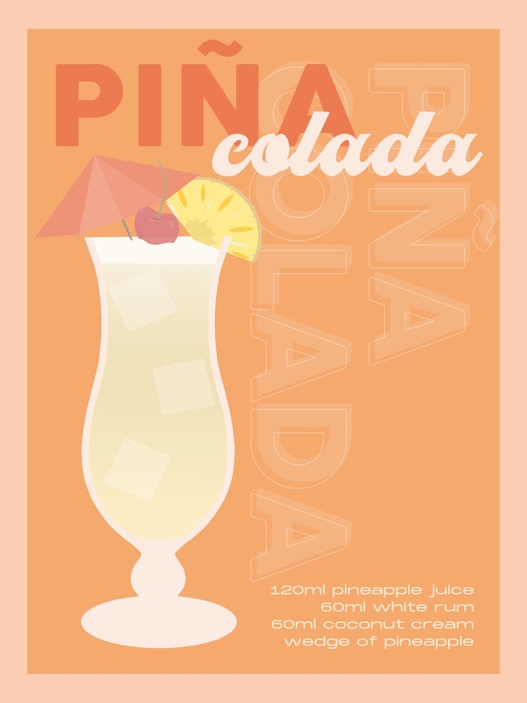 Orange Piña Colada Cocktail