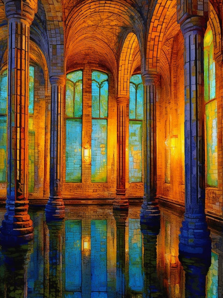 Basilica Cistern Yerebatan Sarnc Pixel Art 11
