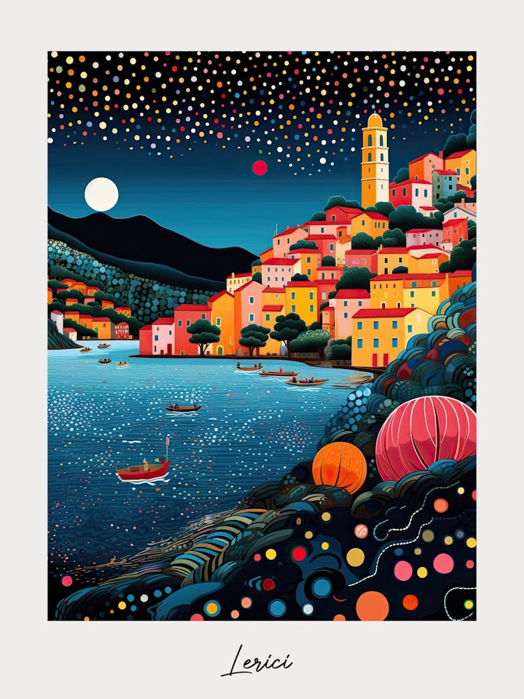 Poster Of Lerici, Italy, Illustration In The Style Of Pop Art 1