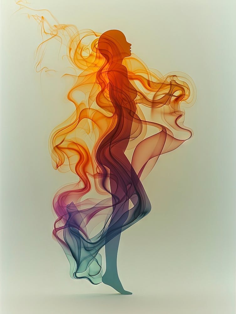 Abstract Female Figure In Smoke