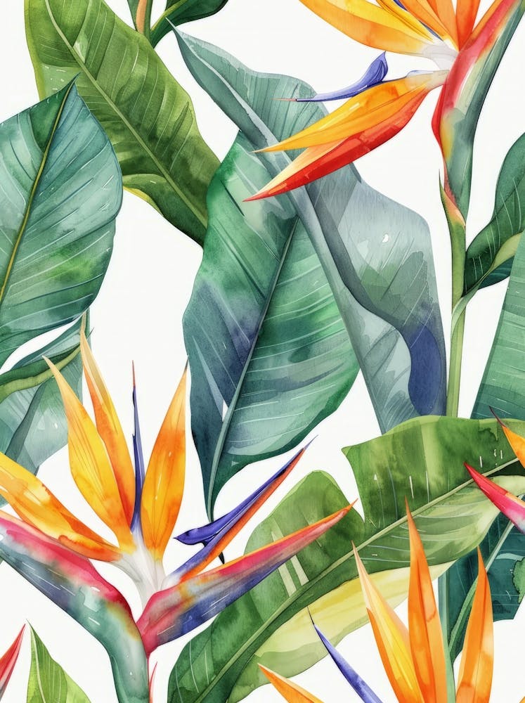 Bird Of Paradise Seamless Pattern 9