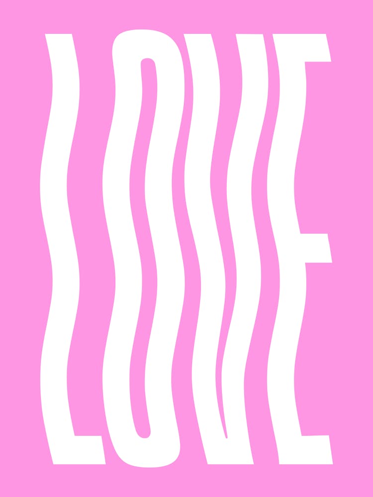Love wavy text (Pink tone)