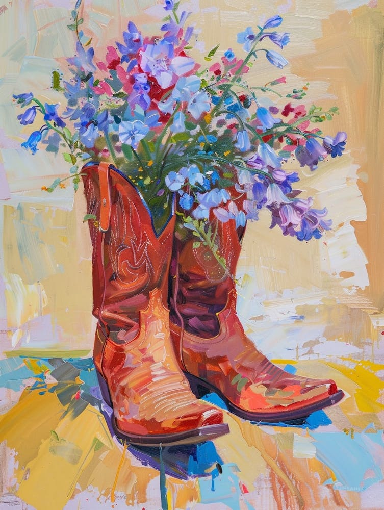 Cowboy Boots And Wildflowers Virginia Bluebells