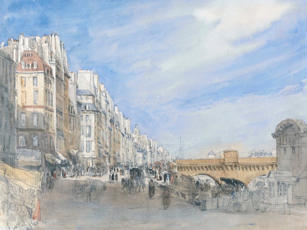 Pont Neuf From The Quai De L Ecole, Paris, David Cox