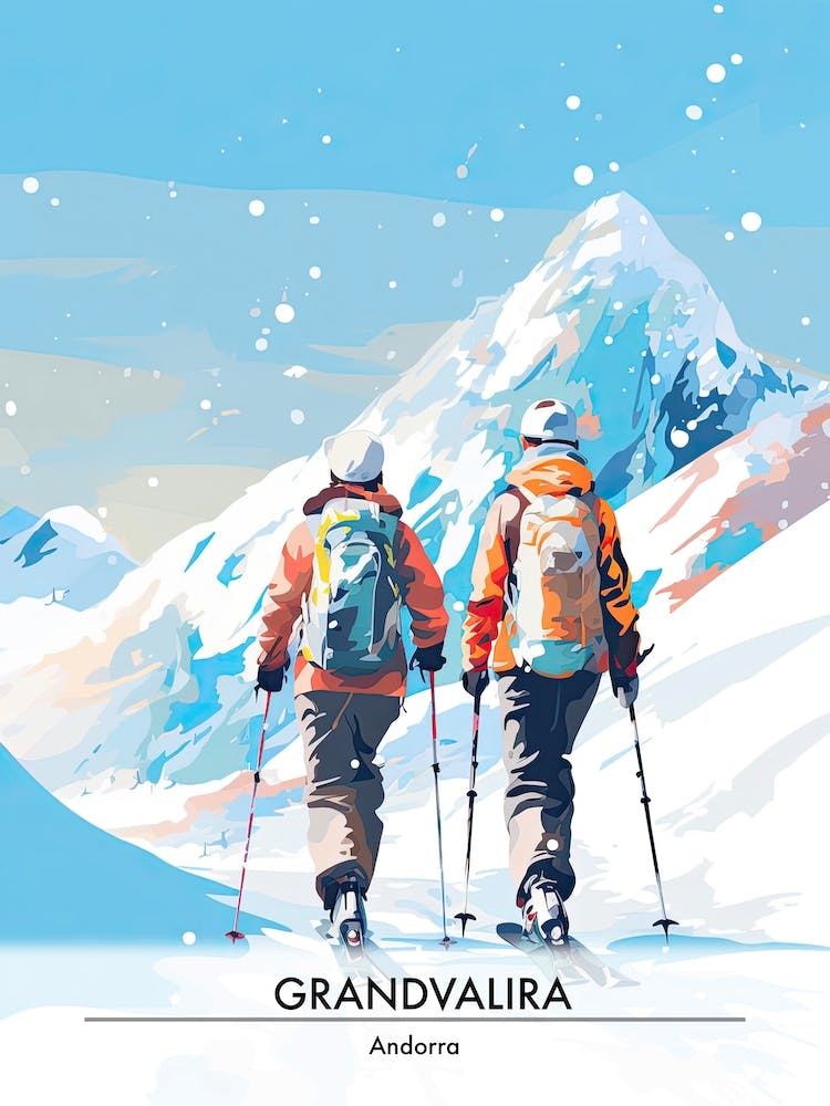 Grandvalira   Andorra, Ski Resort Poster Illustration 0