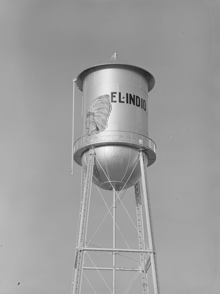 Water Tower, El Indio, Texas By Russell Lee