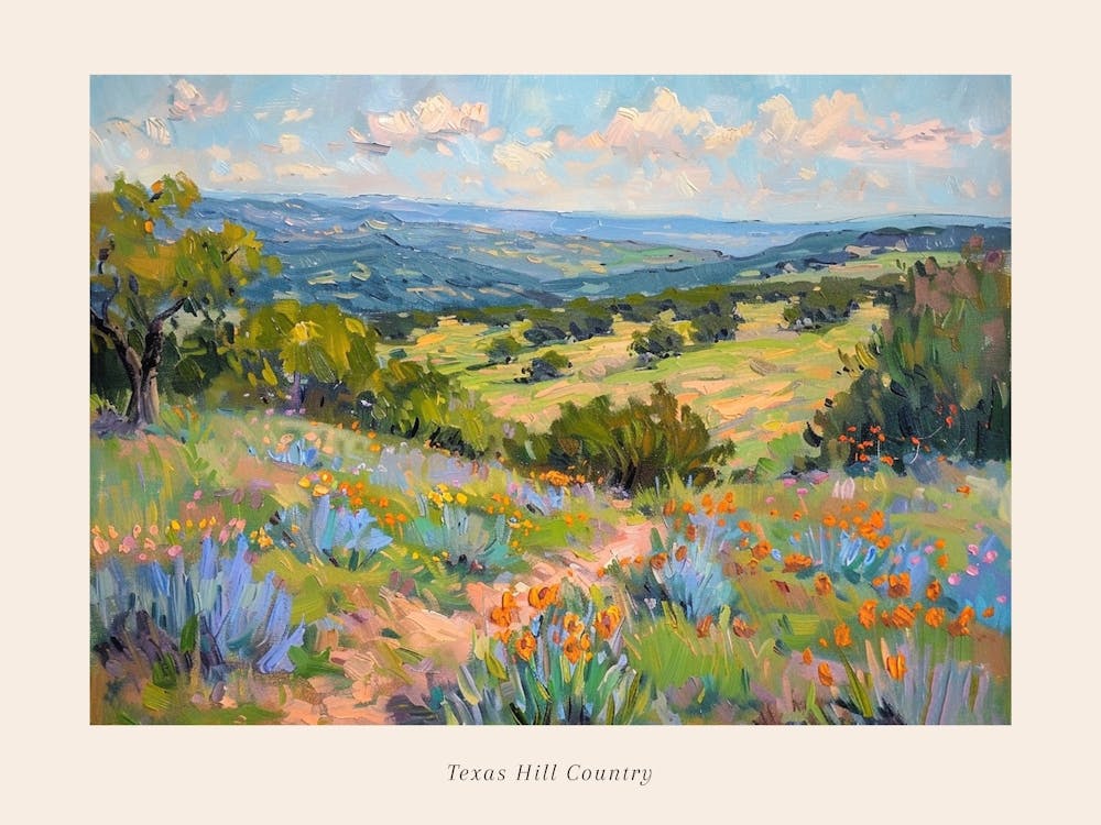 Western Landscapes Texas Hill Country 1 Poster