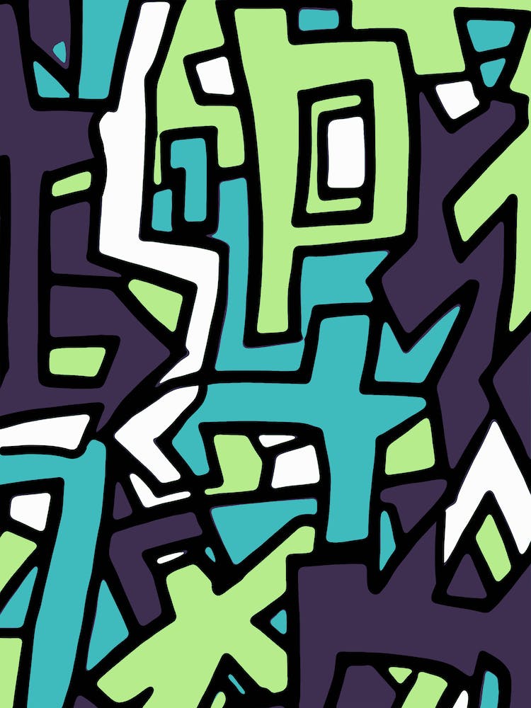 Graffiti Green Abstract