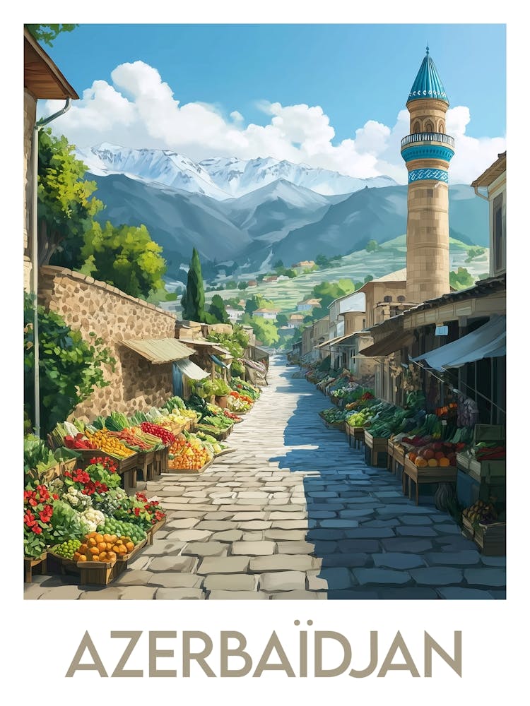 Affiche de voyage Azerbaïdjan