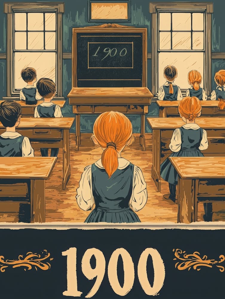 Aihrgdesign A Retro Poster Of A 1900 Classroom Featuring Wood 9db22f9e 0058 44d2 81a8 Fa02d9e99f2c 2