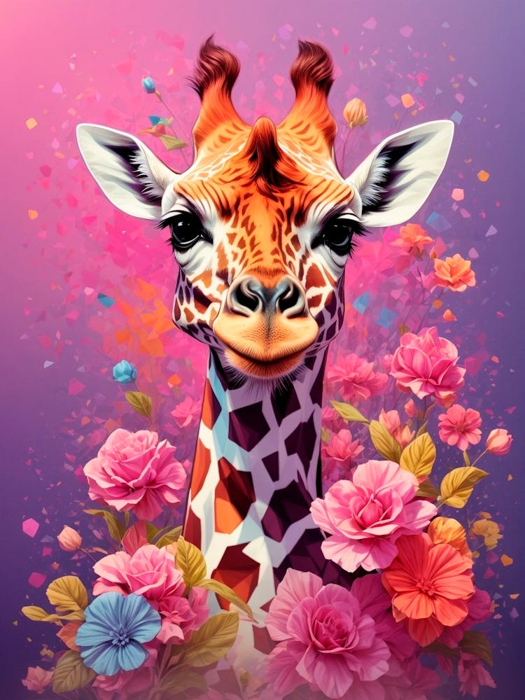 Girafe aux Fleurs