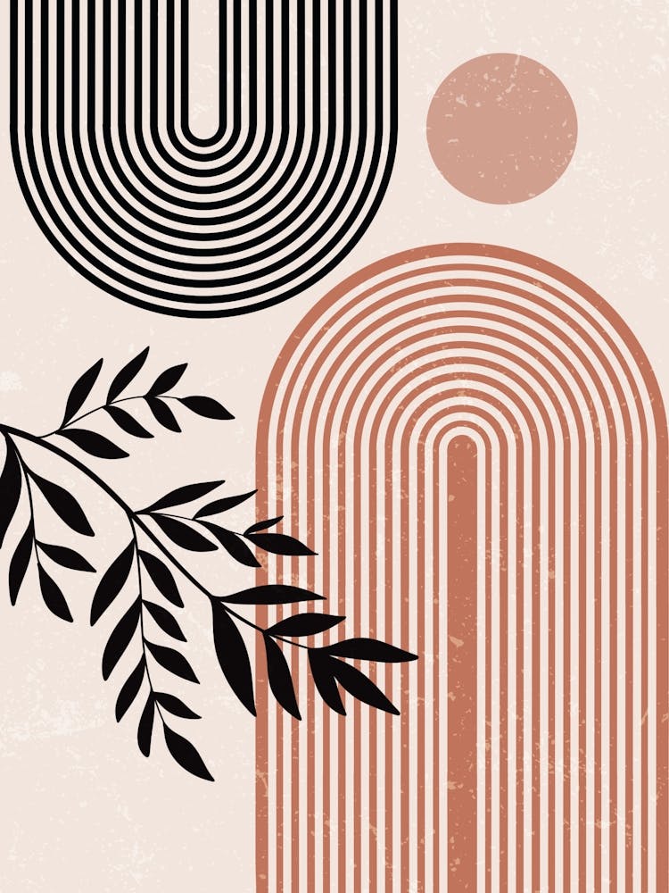 Geometric Shapes Lines Curves Foliage Leaves