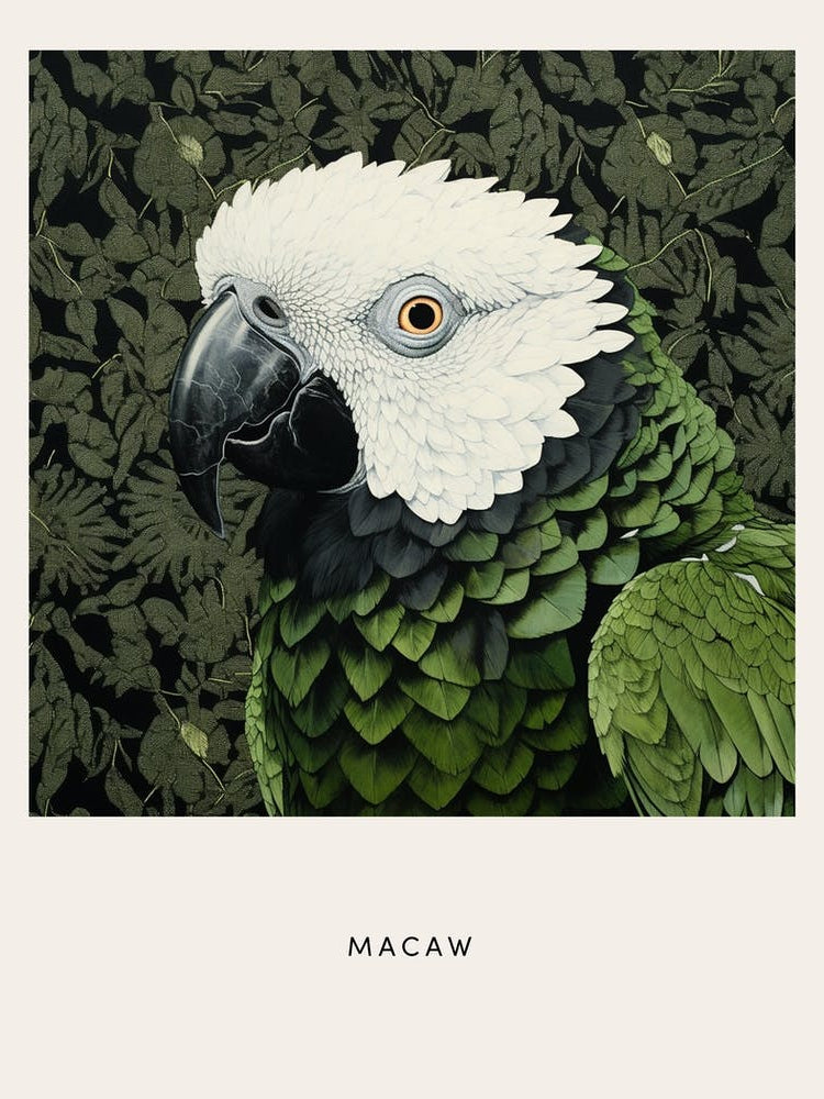 Ohara Koson Inspired Bird Painting Macaw 4 Poster
