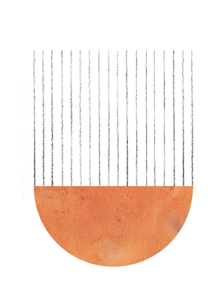 Orange boho shape, terracotta abstract