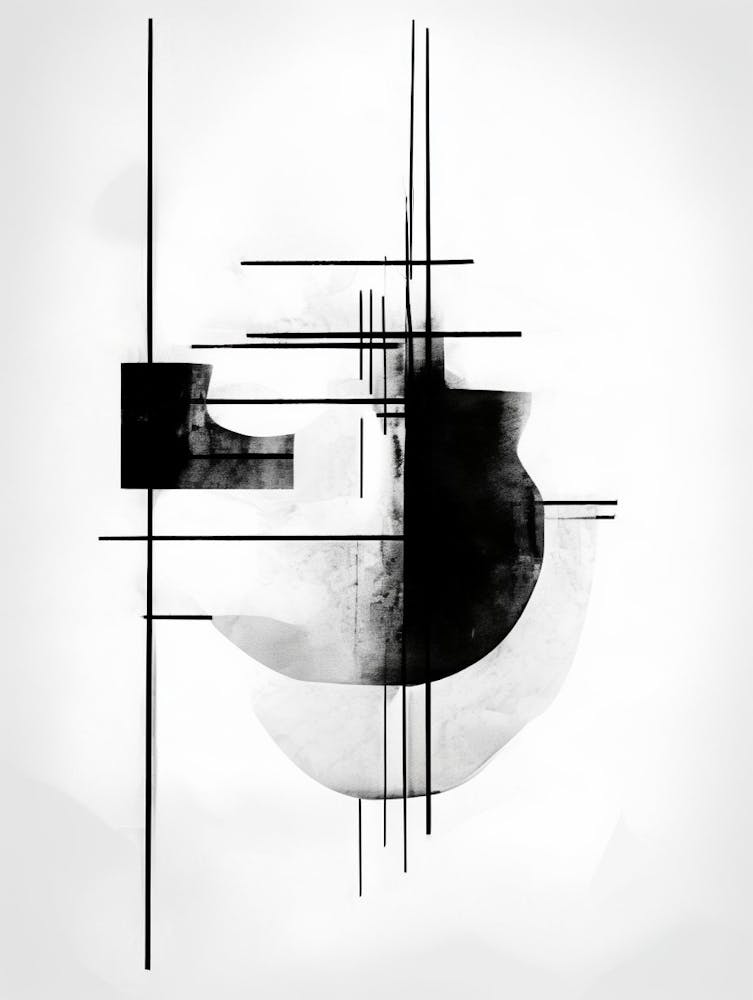 Simplicity Abstract Black And White 2