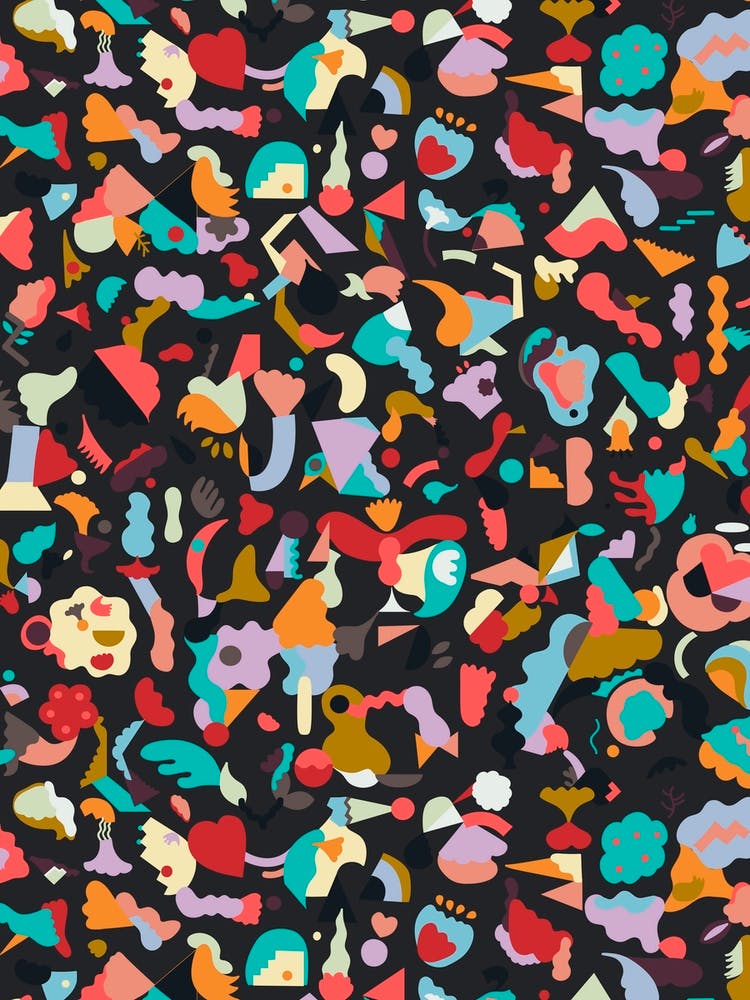 Dreamy Animal Shapes Black