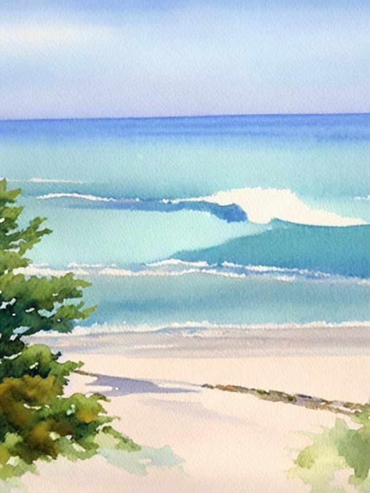 Coronado Beach 2, San Diego, California Watercolour