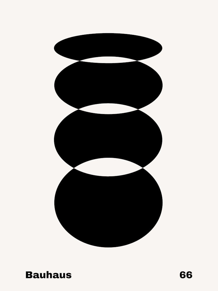 Geometric Bauhaus Poster B&W 66