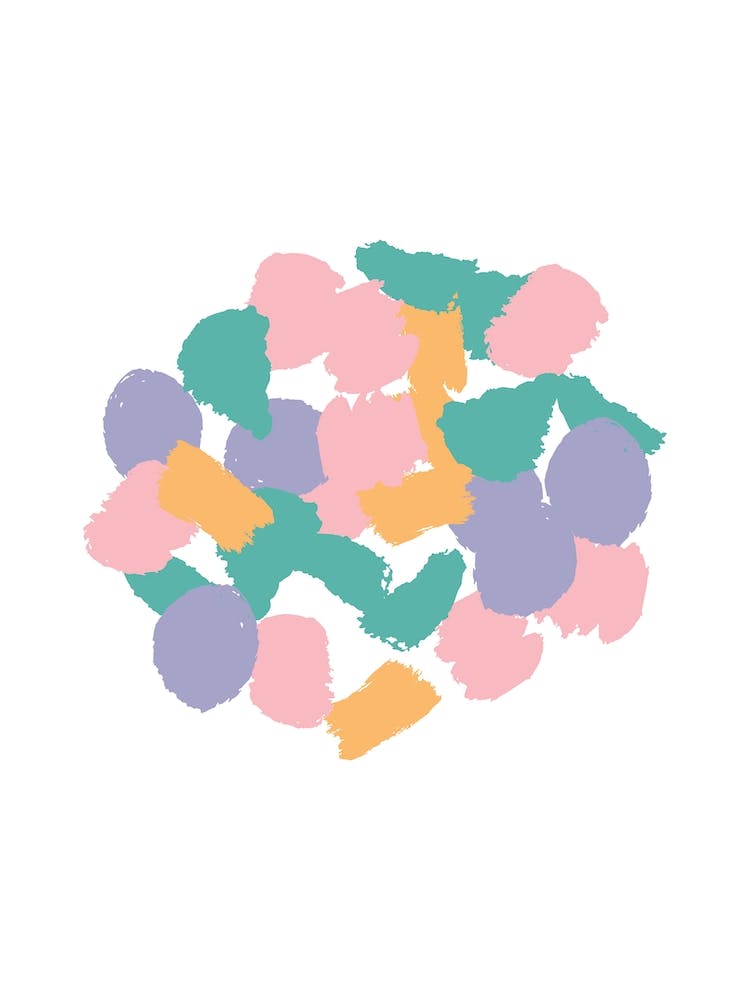 Abstract Round Pink and Orange Paint Blotches