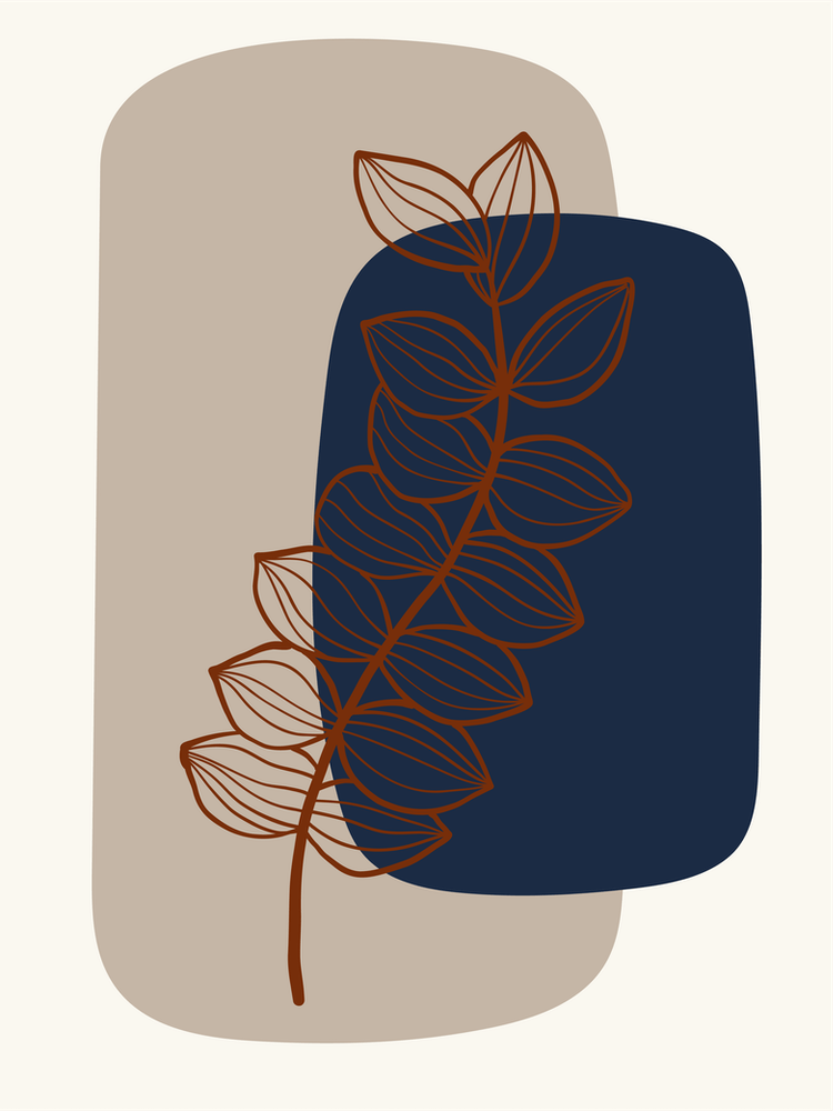 Abstract Shapes And Line Art Foliage 1
