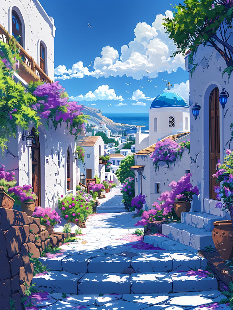 Beautiful Santorini Greece Wall Art 10