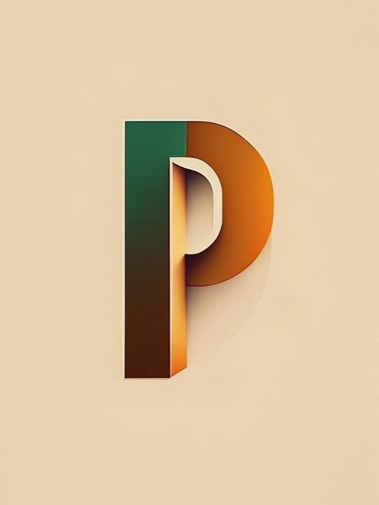 P, Lettre, Alphabet Rétro Minimal 2