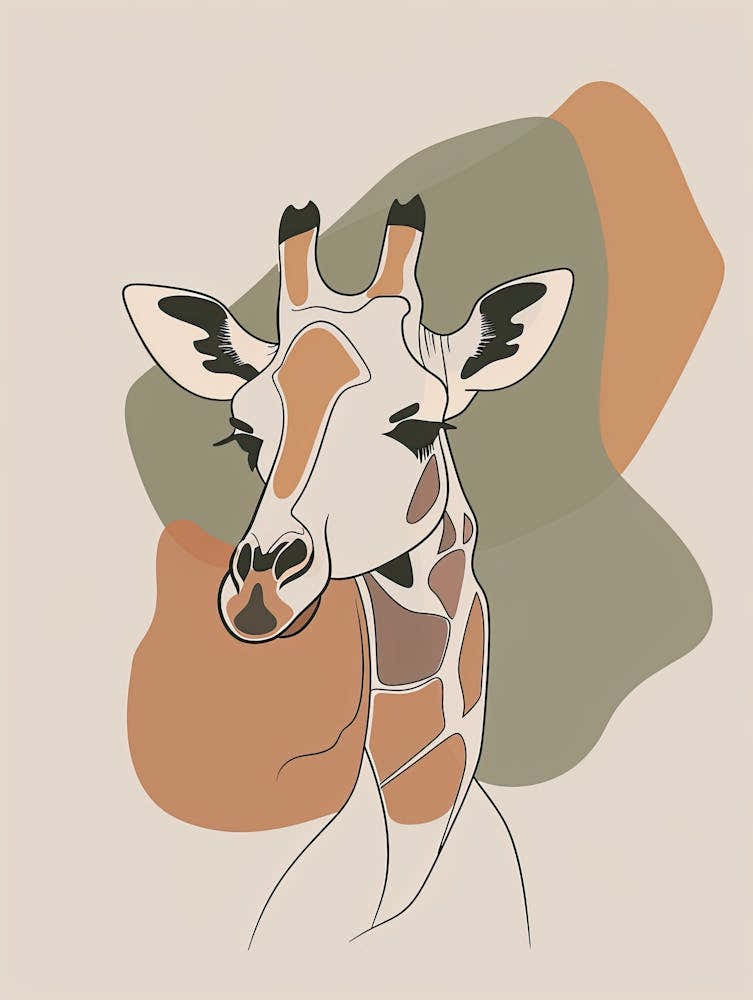 Giraffe - Boho, Line Art 17