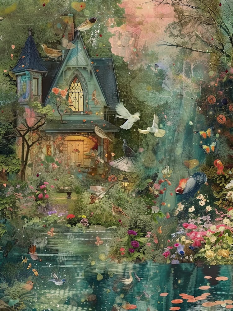Pond Monet Fairies Scrapbook Collage 7