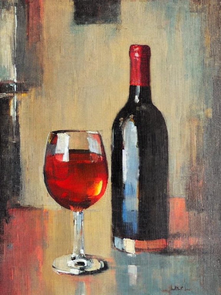 Tempranillo 1 Oil Painting Cocktail Poster