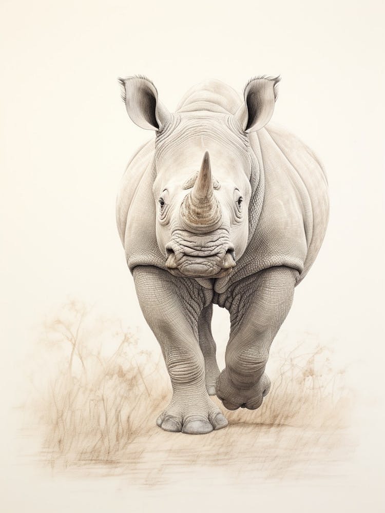 Rhino Walking Portrait 5