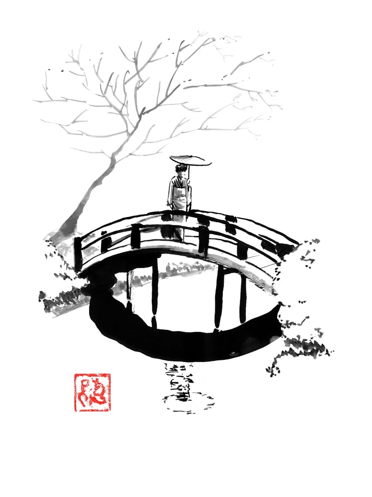 Geisha On The Bridge